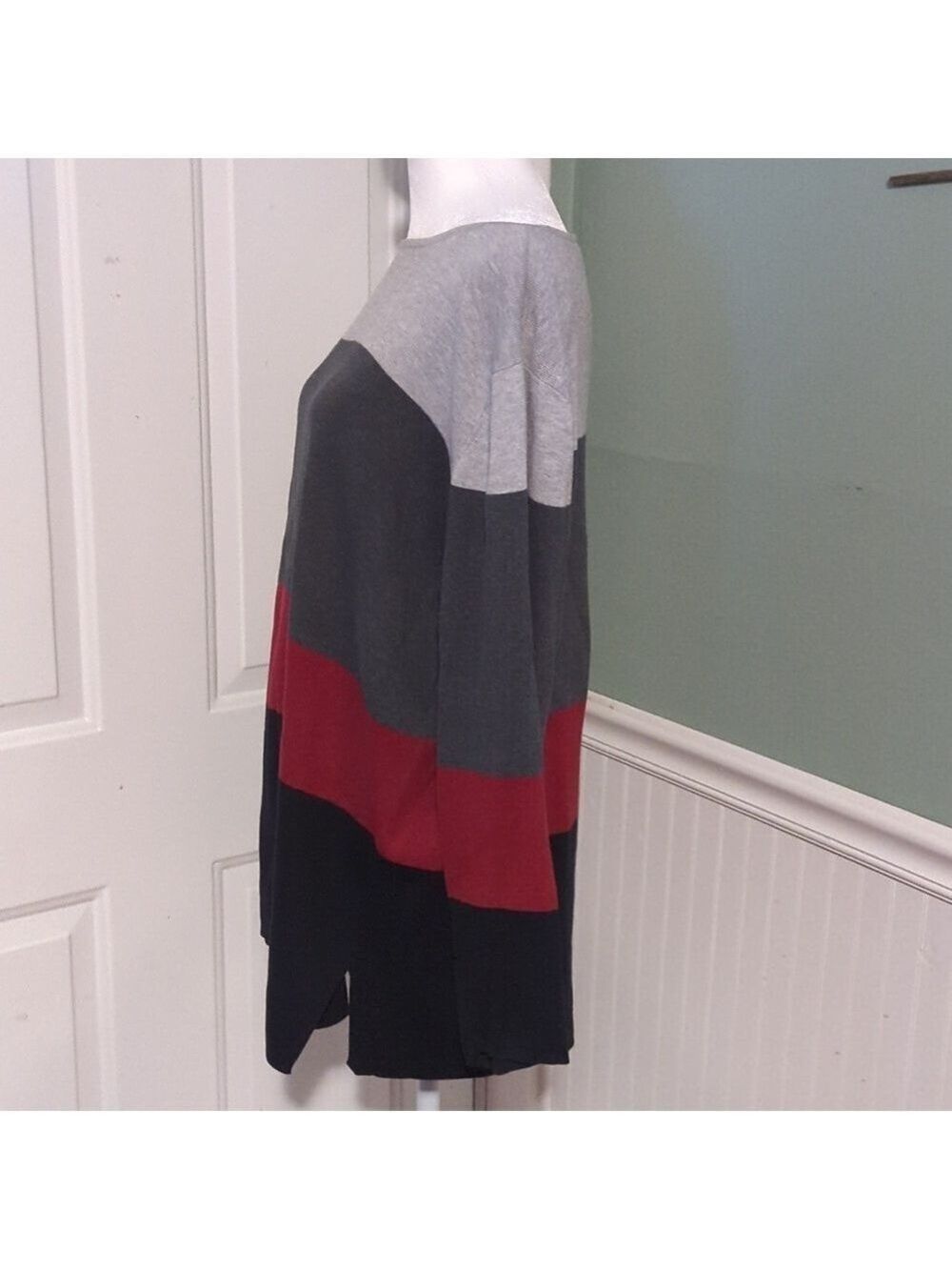 Liz Claiborne Sweater Striped Long Sleeve 2X Holidays Cozy Winter Skiing - Picture 4 of 10